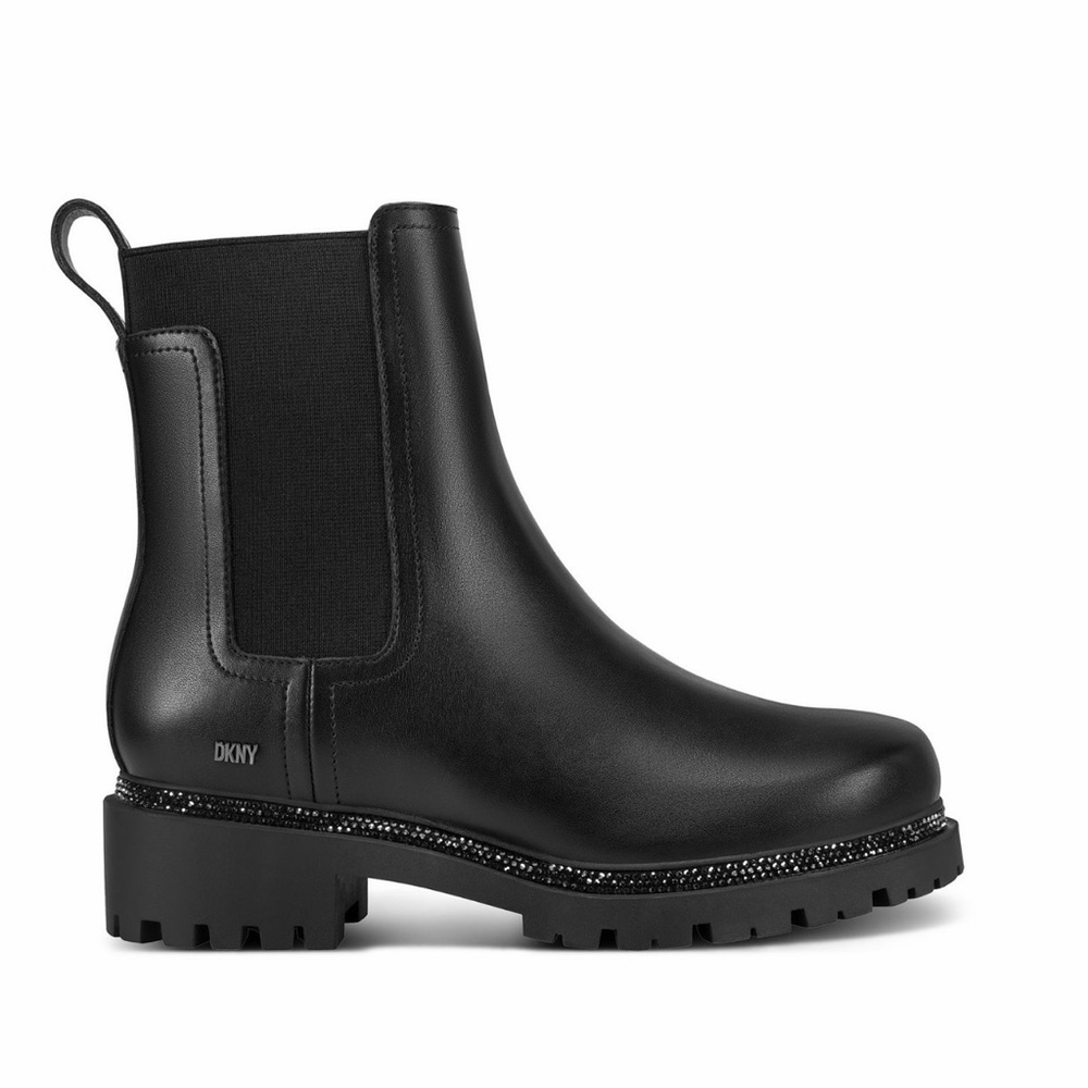 NWOB DKNY Women’s Rick Slip On Bootie Black Leather Size 7.5 - Picture 13 of 17